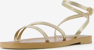 Bershka Remienkové sandále - Zlatá: predná strana