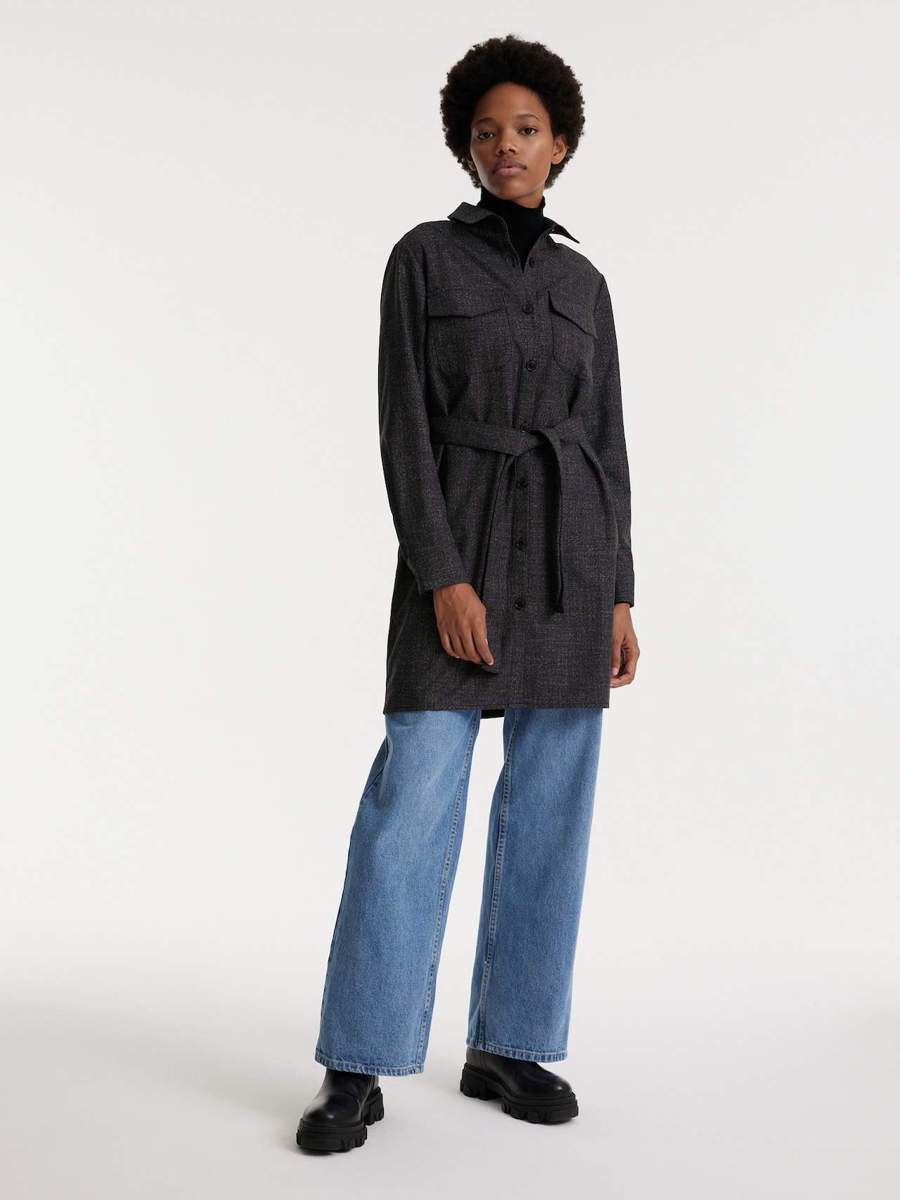 EDITED Abito camicia 'Annabel' grigio sfumato