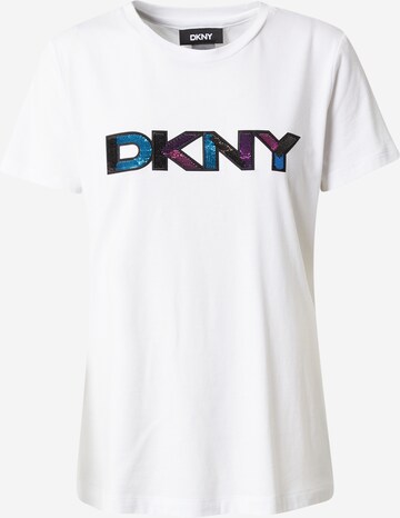 Tricou de la DKNY pe alb: față