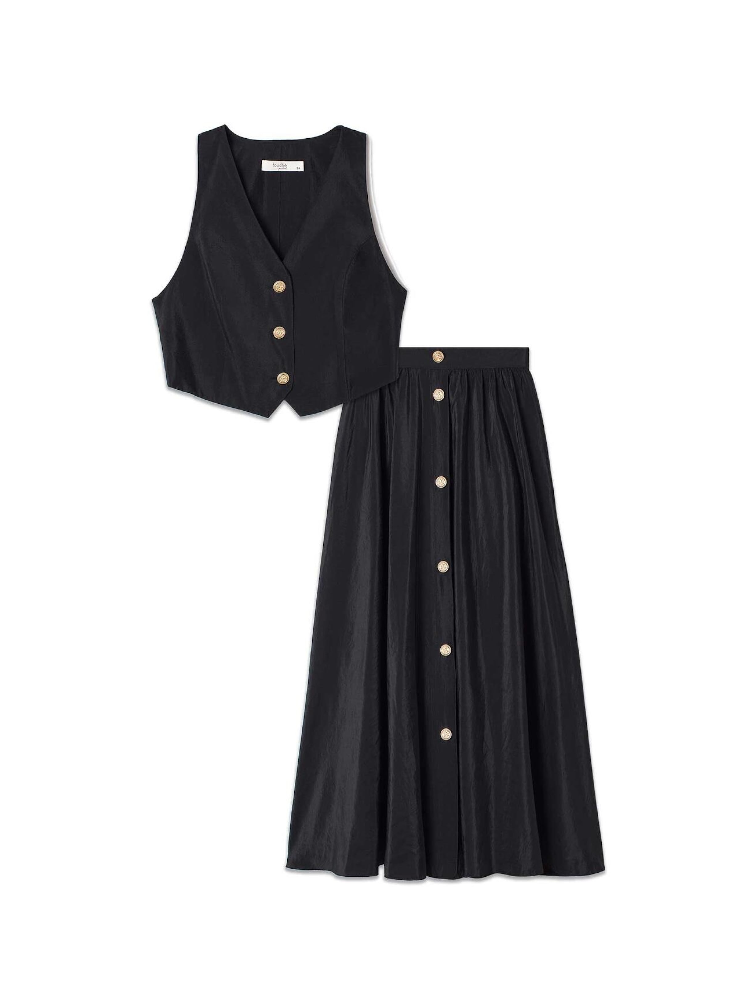 Touche Prive Suit in Black: front