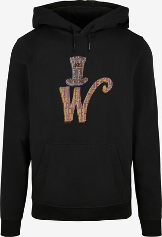 ABSOLUTE CULT Sweatshirt 'Willy Wonka' in Zwart: voorkant