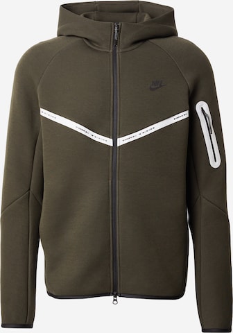 Veste de survêtement 'TECH FLC' Nike Sportswear en vert : devant