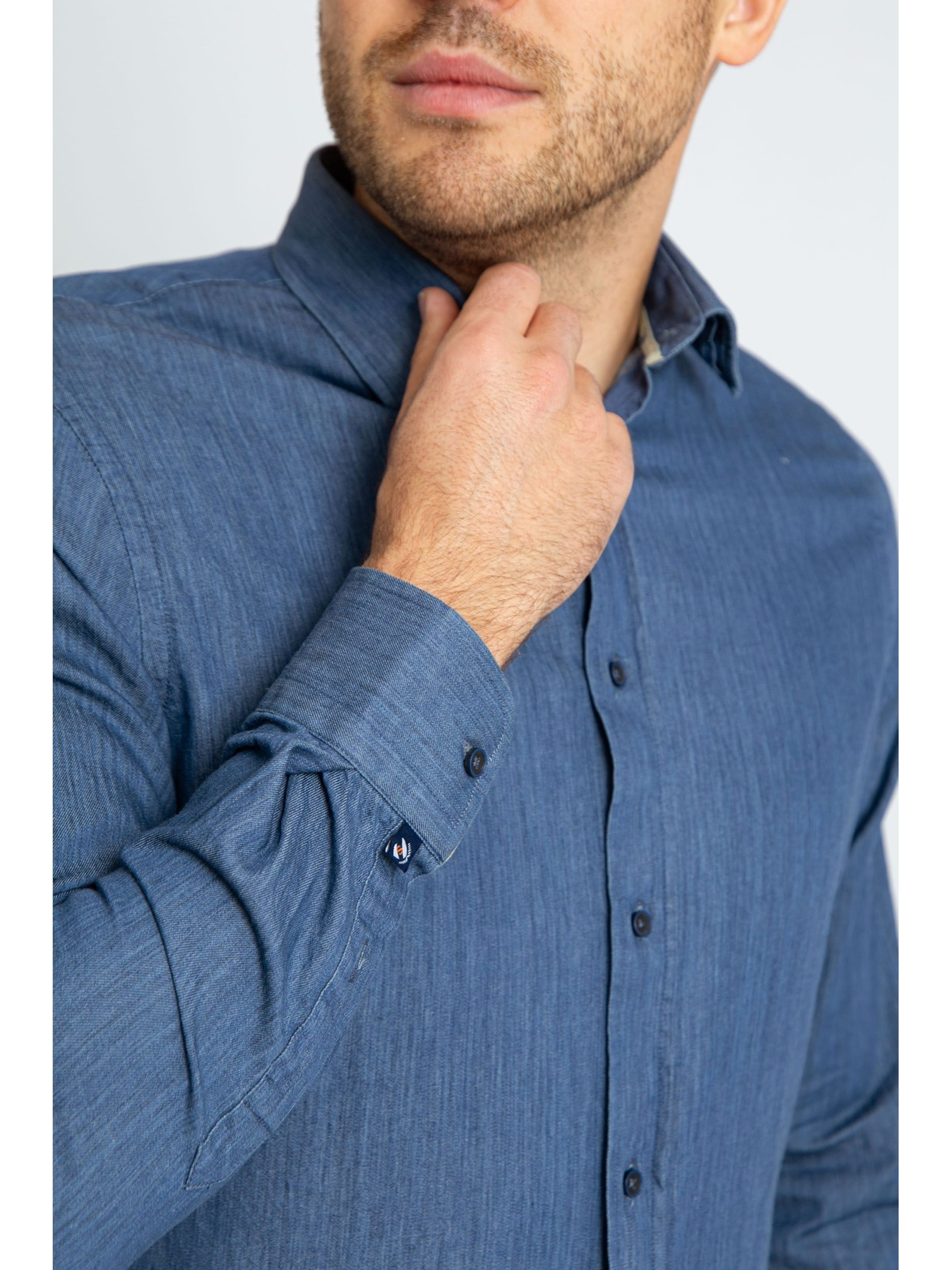 Coupe slim Chemise Suitable en bleu