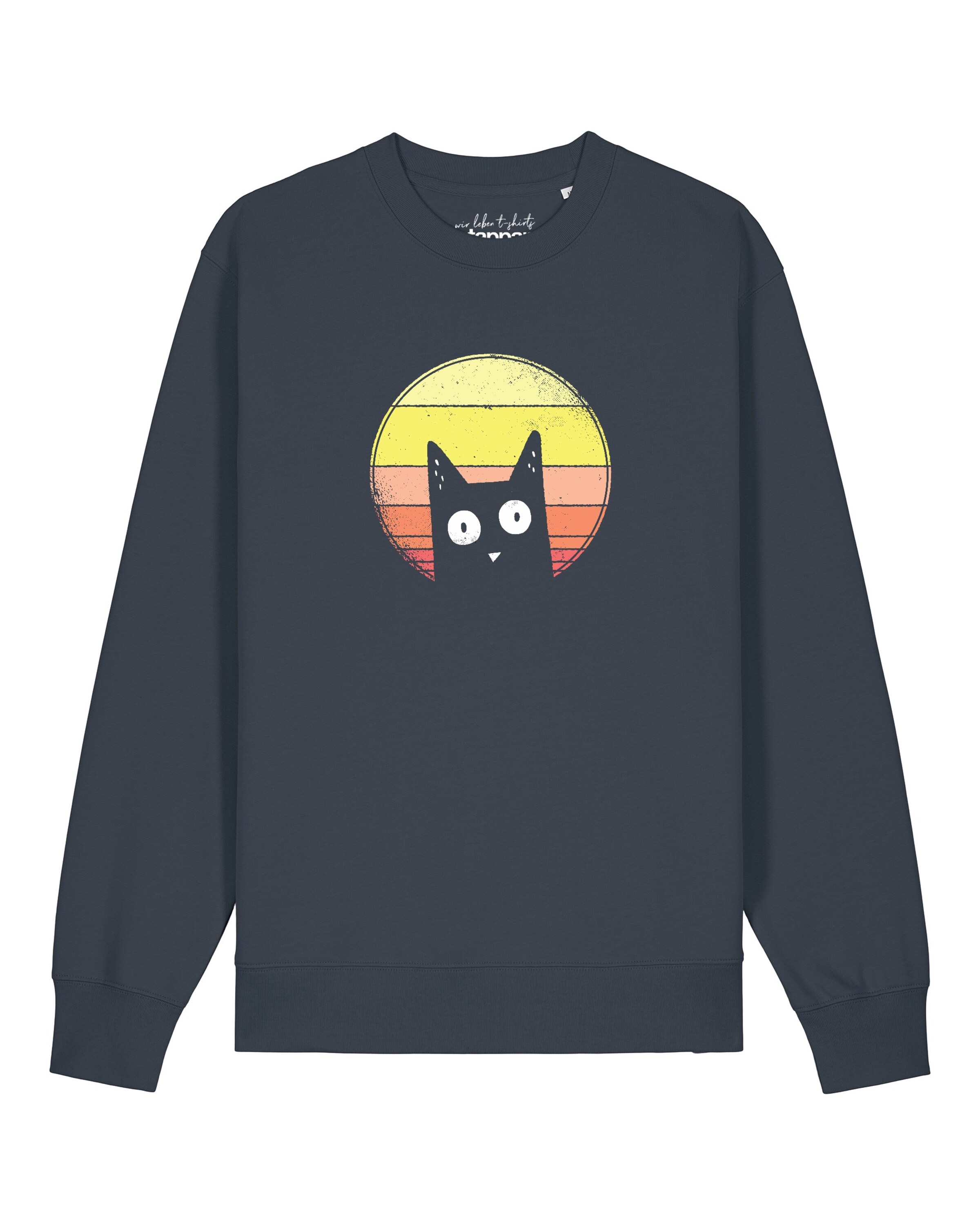 Watapparel Sweatshirt 'Sunset Cat' in Grijs: voorkant