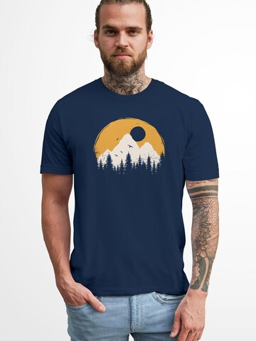 Neverless Shirt 'Mountains' in Blue