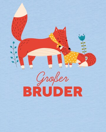 T-Shirt 'Fuchs Großer Bruder' watabout.kids en bleu
