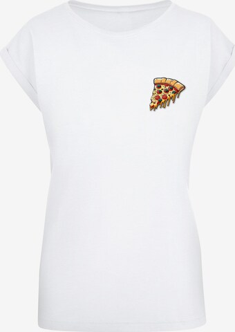 Merchcode T-Shirt 'Pizza Comic' in Weiß: predná strana