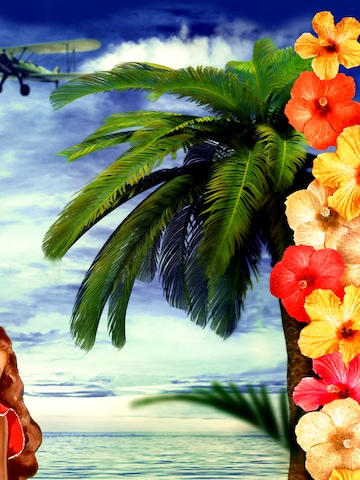 Hawaiihemdshop.de Regular fit Overhemd 'Beach Girl' in Blauw