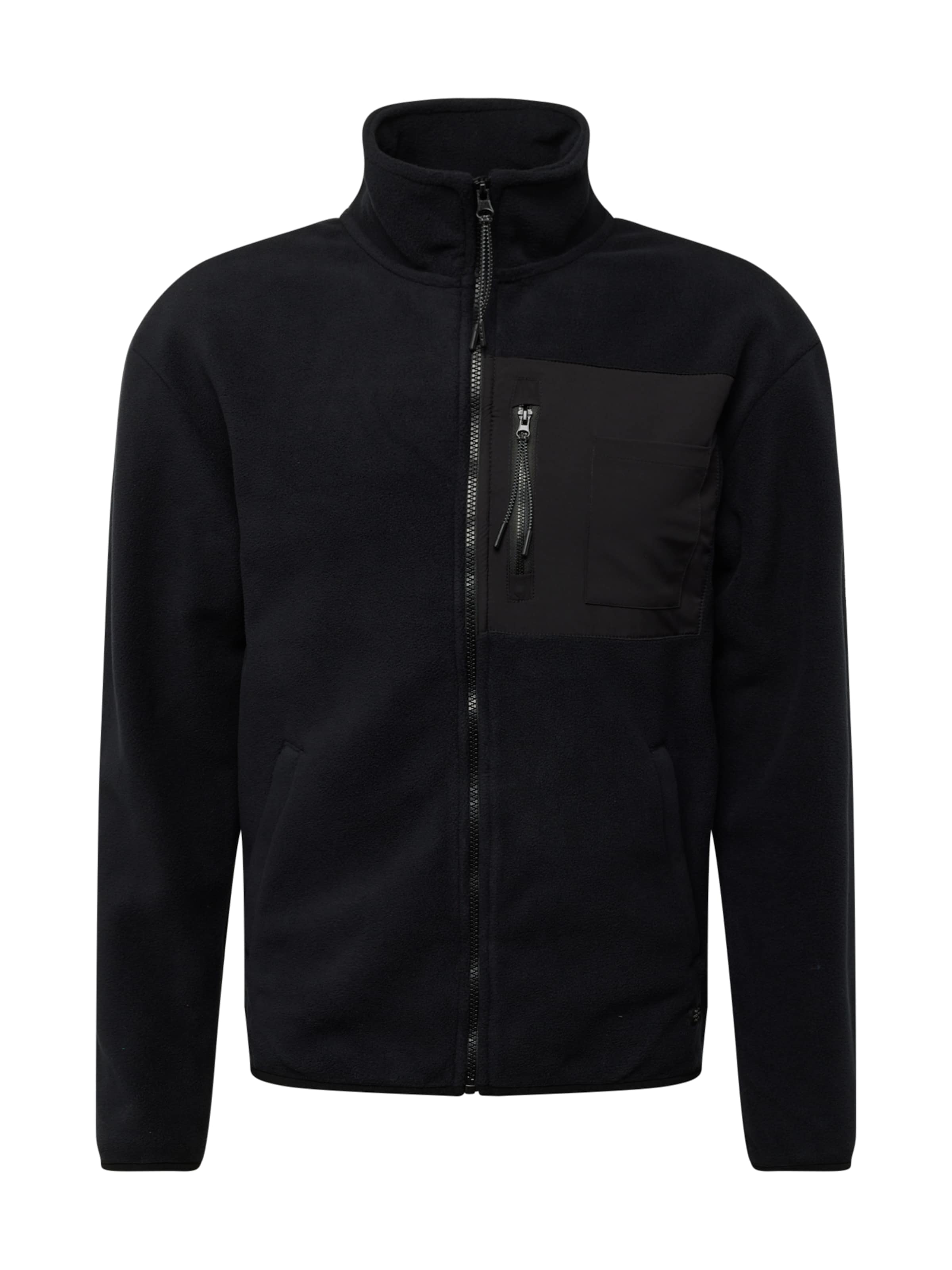 BLEND Fleece jas in Zwart: voorkant