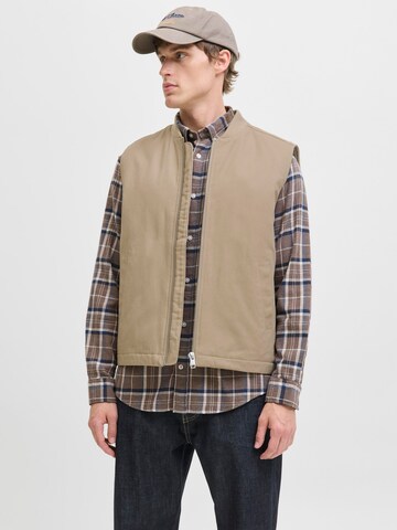 Gilet 'JJEDover' JACK & JONES en beige : devant
