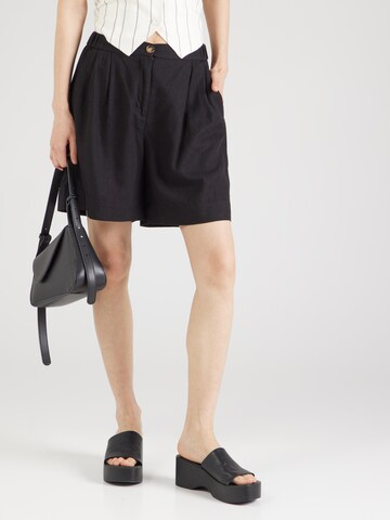 MSCH COPENHAGEN Loose fit Pleat-front trousers 'Jovene Ginia' in Black: front