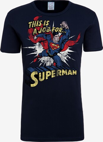 LOGOSHIRT T-Shirt 'Superman' in Blau: predná strana