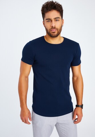 Leif Nelson T-Shirt Rundhals in Blau