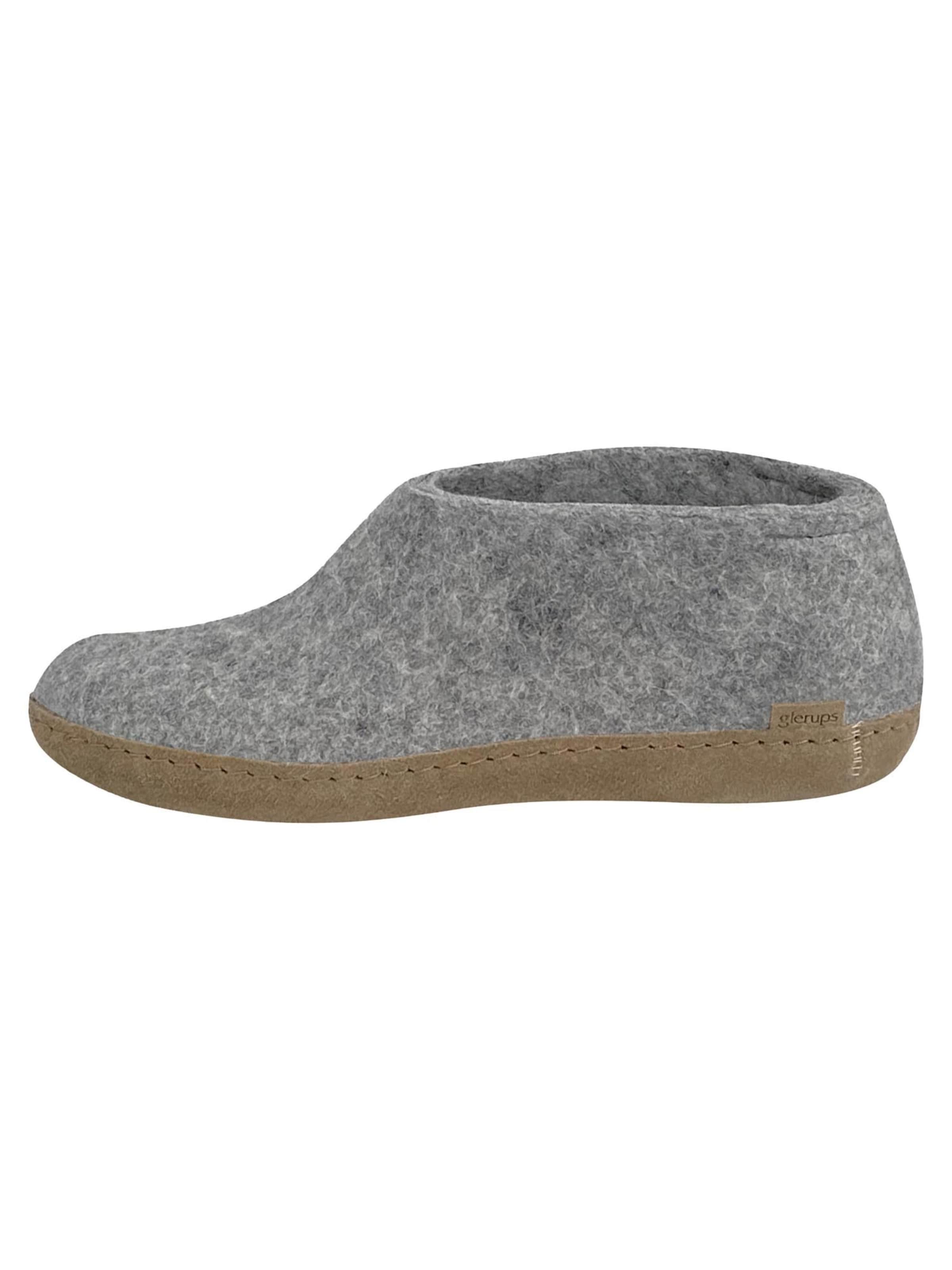 Glerups Slippers 'Classic' in Grey: front