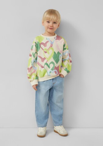 Sweat-shirt s.Oliver en beige : devant