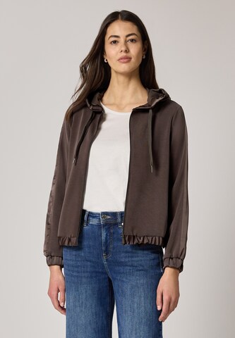 STREET ONE Sweatjacke in Braun: Vorderseite