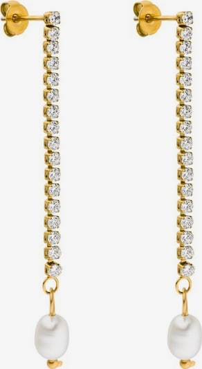 PURELEI Boucles d'oreilles 'Shimmering Pearl' en or / blanc perle, Vue avec produit