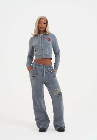 Ed Hardy Sweatjacke 'Flaming Tiger' in Grau