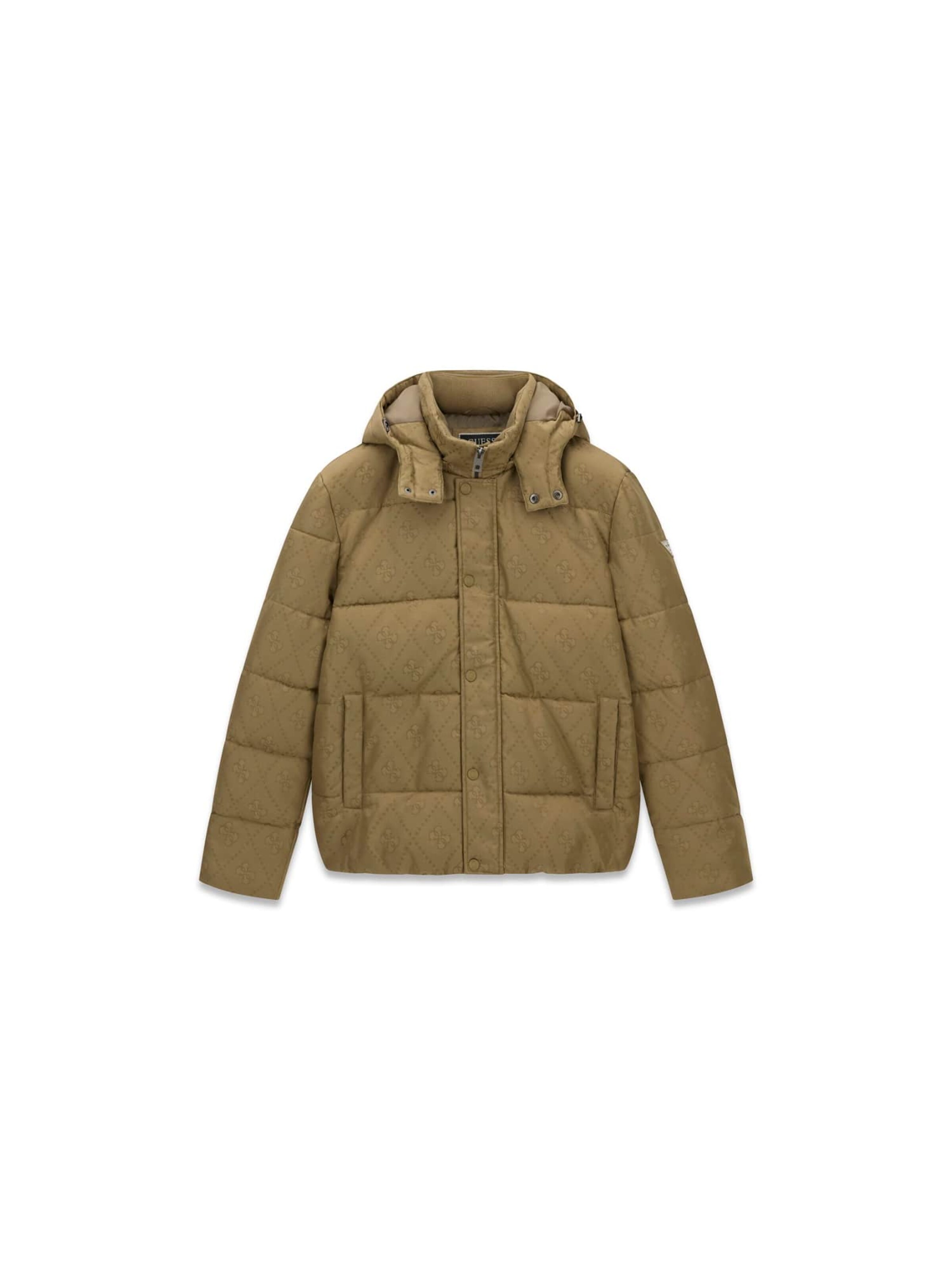 GUESS Winter Jacket in Brown: front