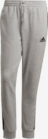 ADIDAS SPORTSWEAR Zúžený Sportovní kalhoty 'Essentials French Terry Tapered Cuff 3-Stripes' – šedá: přední strana