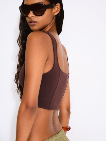 Bershka Top in Braun
