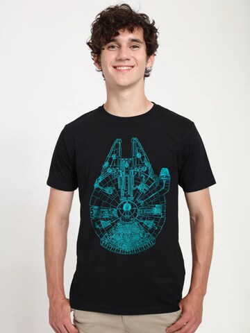 DISNEY Shirt 'Star Wars - Blue Falcon MEN Crew neck T-Shirt'‌‌‌‌‌‌‌‌ in Schwarz: Vorderseite