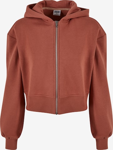 Urban Classics Zip-Up Hoodie in Red: front