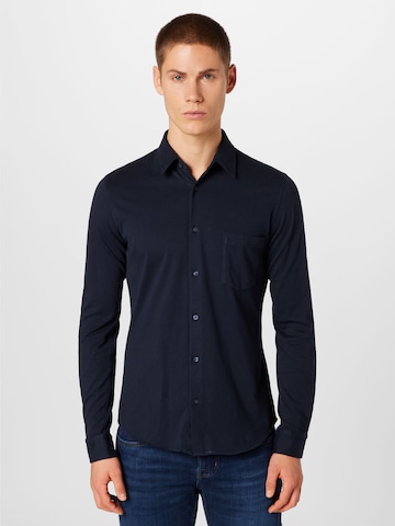 BOSS Orange Slim fit Button Up Shirt 'Mysoft' in Blue: front