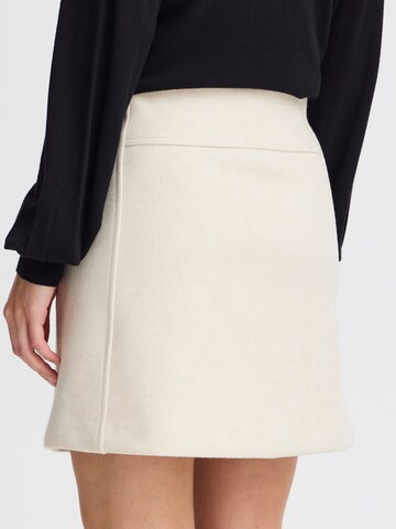 ICHI - Falda 'IH Wooly' en beige