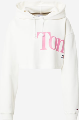 Sweat-shirt Tommy Jeans en beige : devant