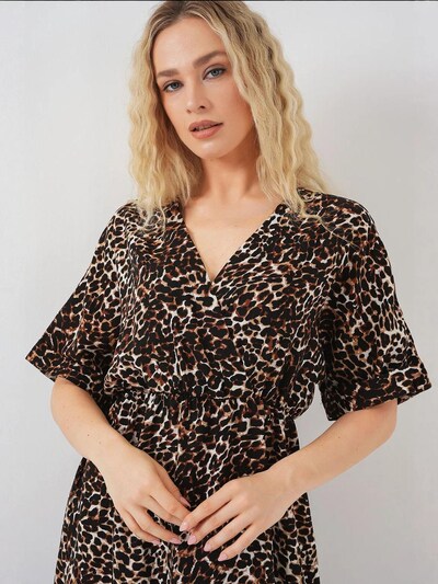 Bigdart Robe en chocolat / moka / blanc, Vue avec produit