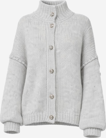 Worldclassca Oversized Cardigan 'Strickjacke mit Knopf' in Grey: front