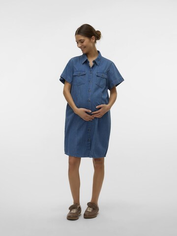 Vero Moda Maternity Blousejurk 'VMMCamilla' in Blauw: voorkant