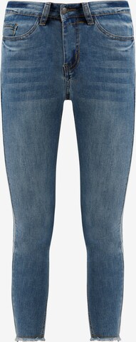 Finn Flare Jeans mit modischer Used-Waschung in Blau: predná strana