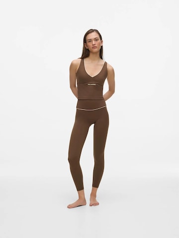 Karl Lagerfeld regular Κολάν 'Athleisure' σε καφέ: μπροστά