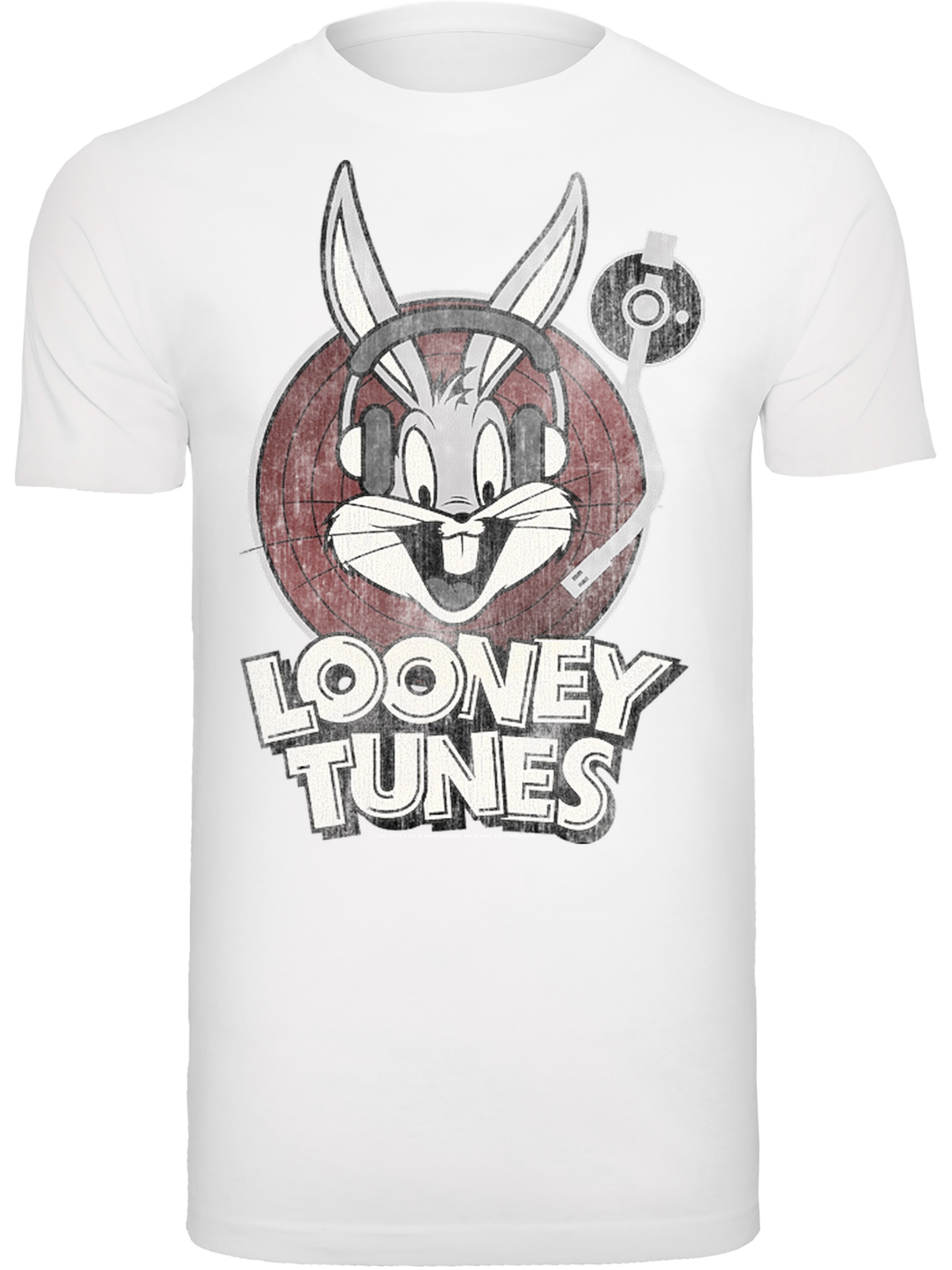 T-Shirt 'Looney Tunes Bugs Bunny' F4NT4STIC en blanc : devant