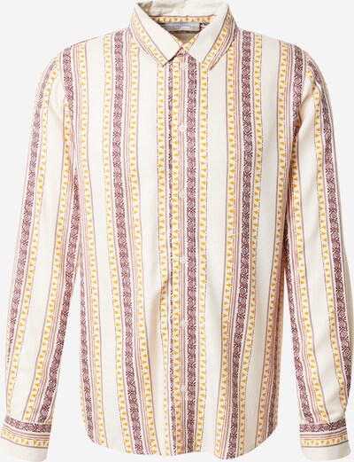 Guido Maria Kretschmer Men Overhemd 'Jake' in de kleur Lichtbeige / Curry / Braam / Wit, Productweergave