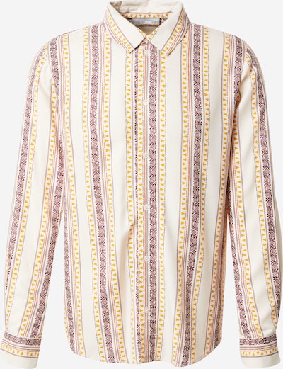 Guido Maria Kretschmer Men Overhemd 'Jake' in de kleur Lichtbeige / Curry / Braam / Wit, Productweergave