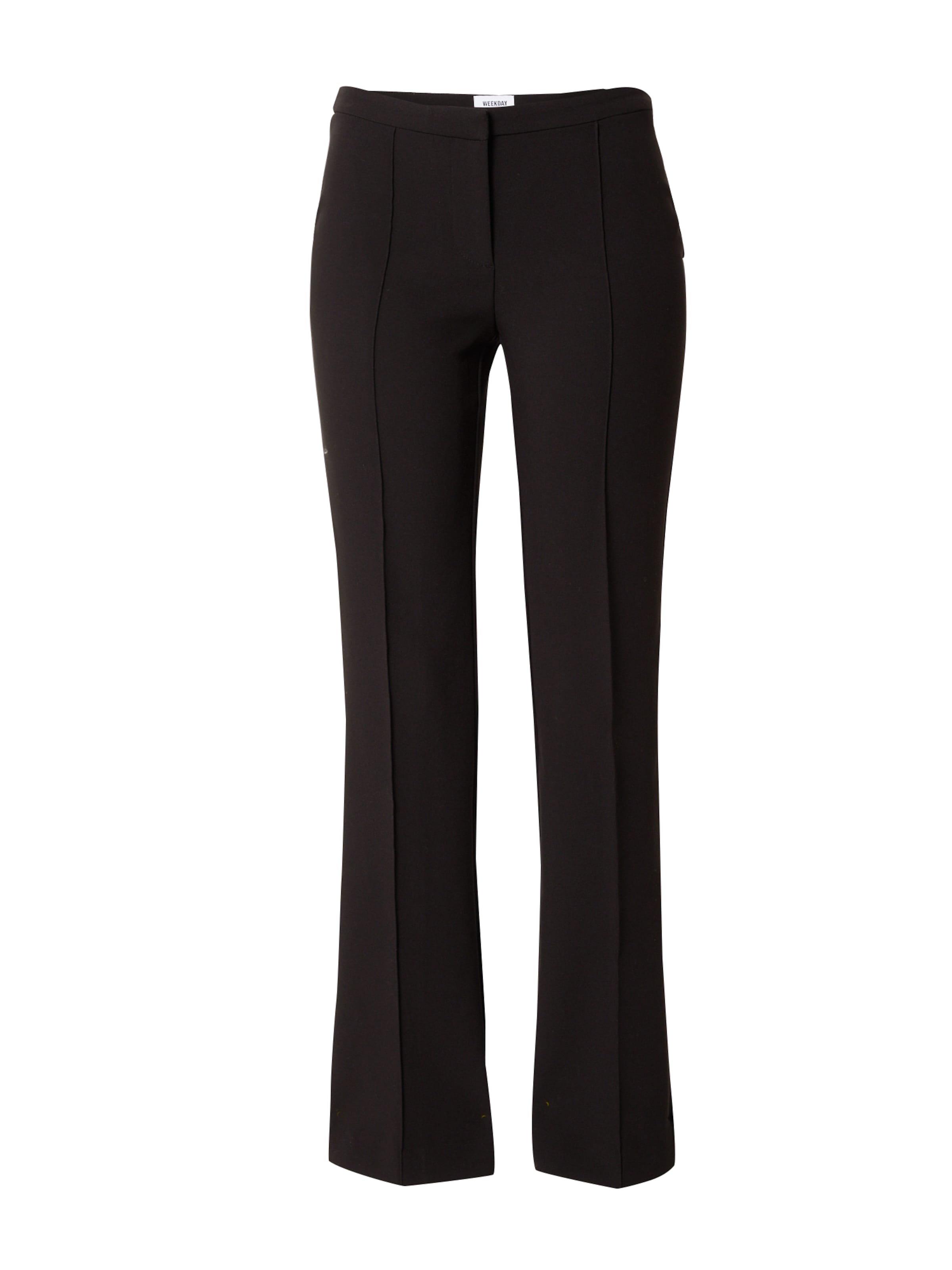 WEEKDAY Regularen Hlače na rob | črna barva: sprednja stran