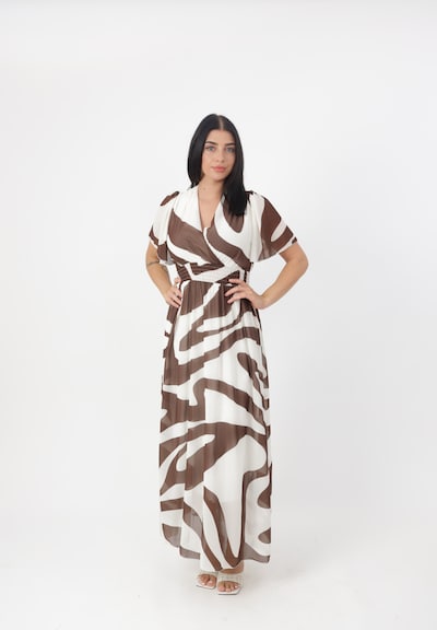 Elara Kleid in 40-42 in braun / weiß, Produktansicht