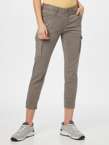 Coupe slim Jeans cargo 'Amelie' Gang en gris : devant