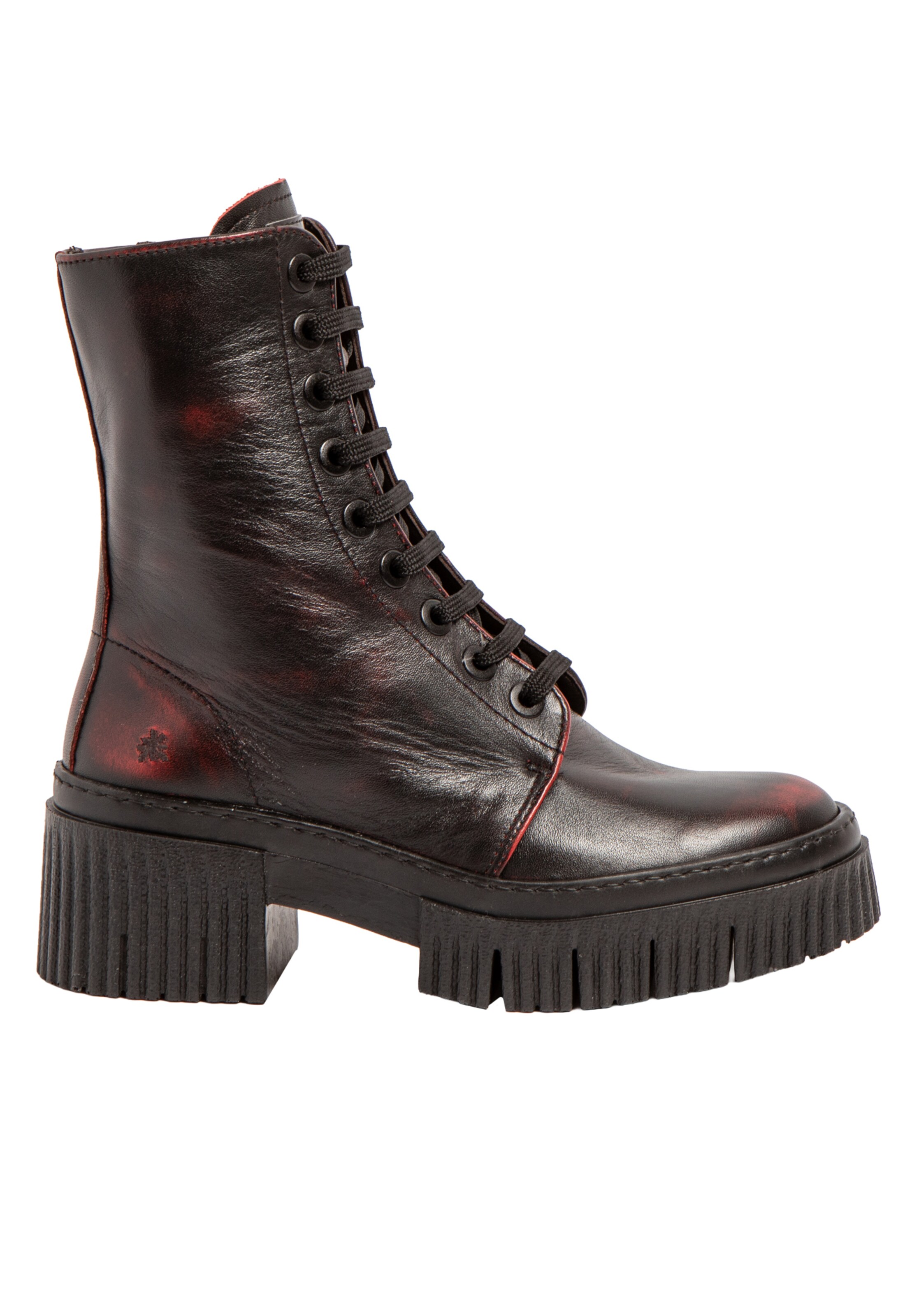 Bottines à lacets ART en rouge : devant