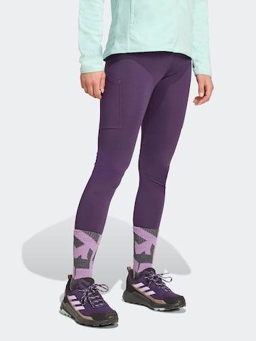 ADIDAS TERREX Skinny Outdoor hlače | vijolična barva: sprednja stran