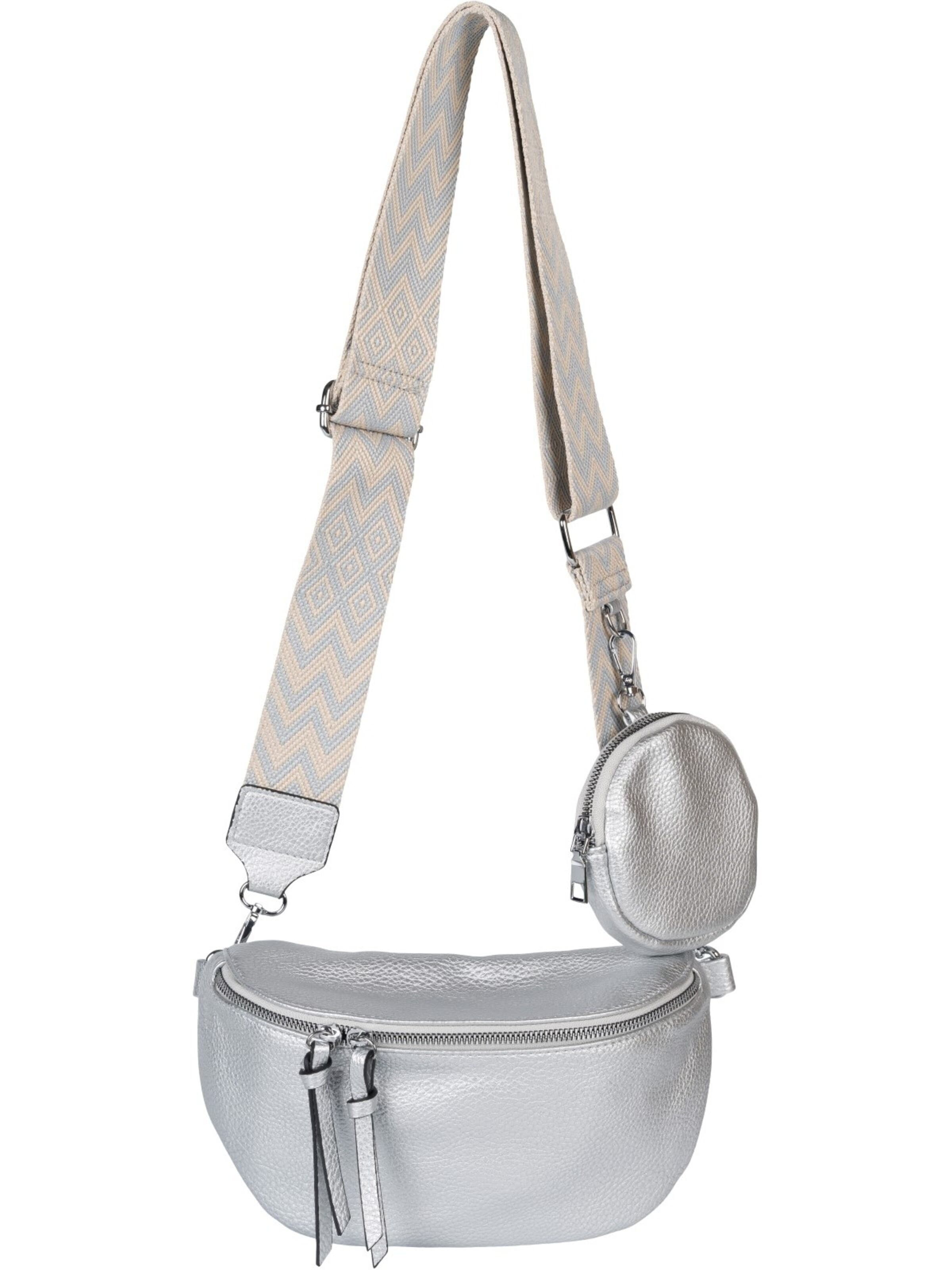 styleBREAKER Crossbody bag '2-Teiliges Set Halbmond Crossbody Bag' in Silver: front