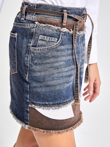 IT'S BASIC Rok 'Layered Mini Denim Skirt' in Blauw