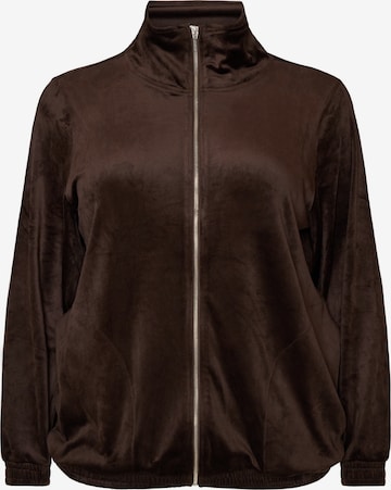 Zizzi Sweatjacke in Braun: Vorderseite