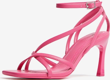 Bershka Sandalen met riem in Roze: voorkant