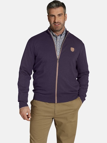 Charles Colby Knit Cardigan in Purple: front