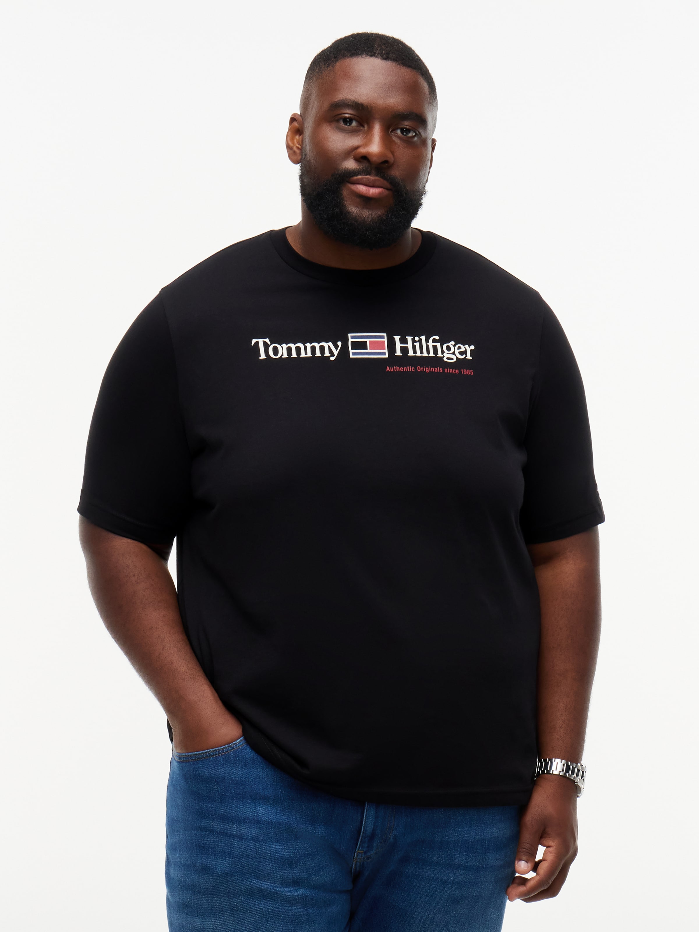 Tommy Hilfiger Big & Tall Shirt in Schwarz: Vorderseite