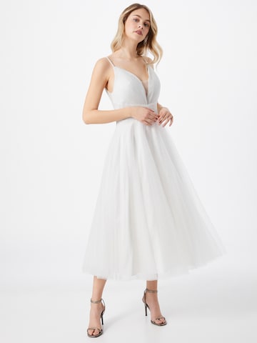 mascara Evening Dress in White